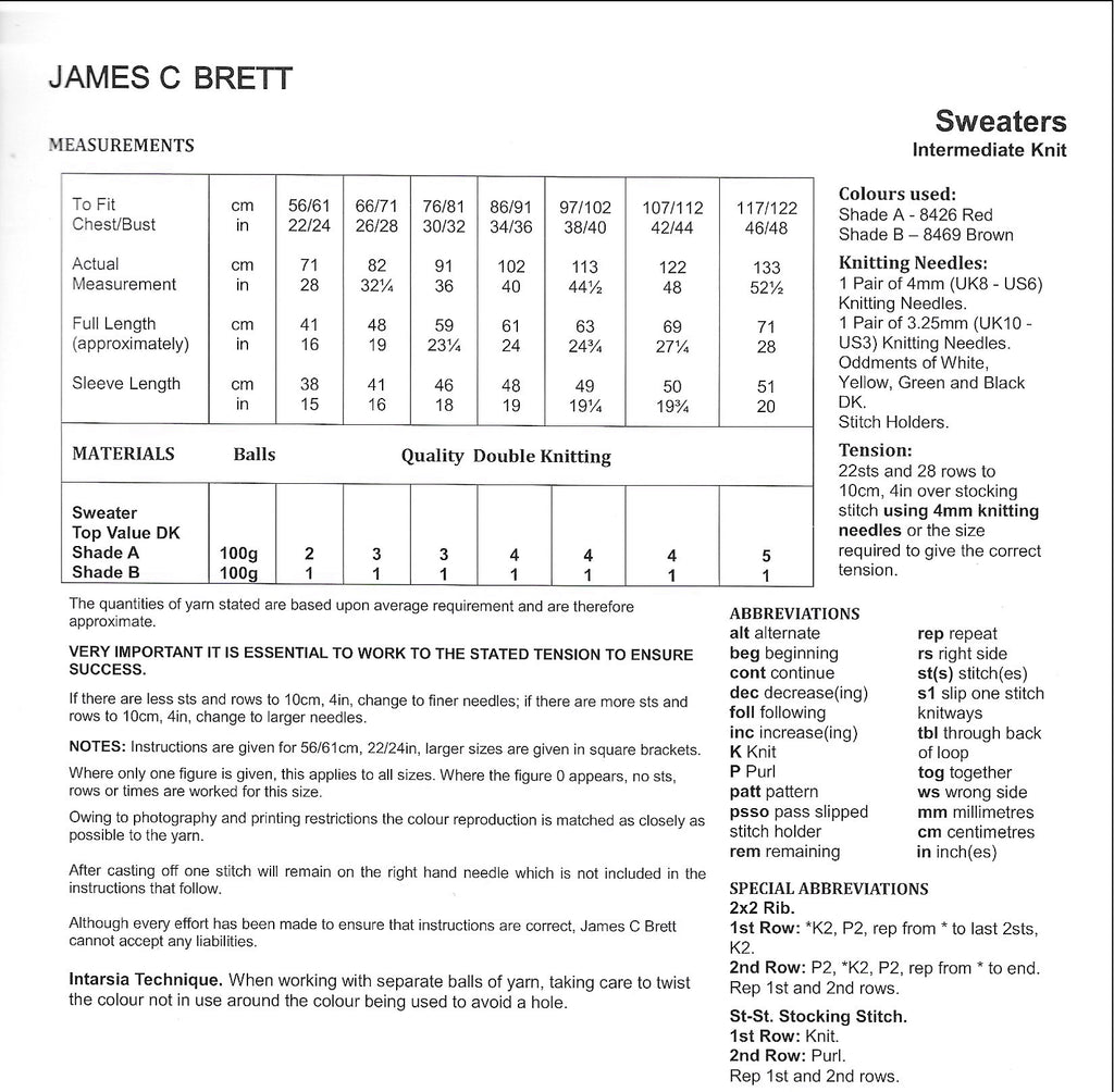 James C. Brett - Christmas Gingerbread Sweater (JB813)