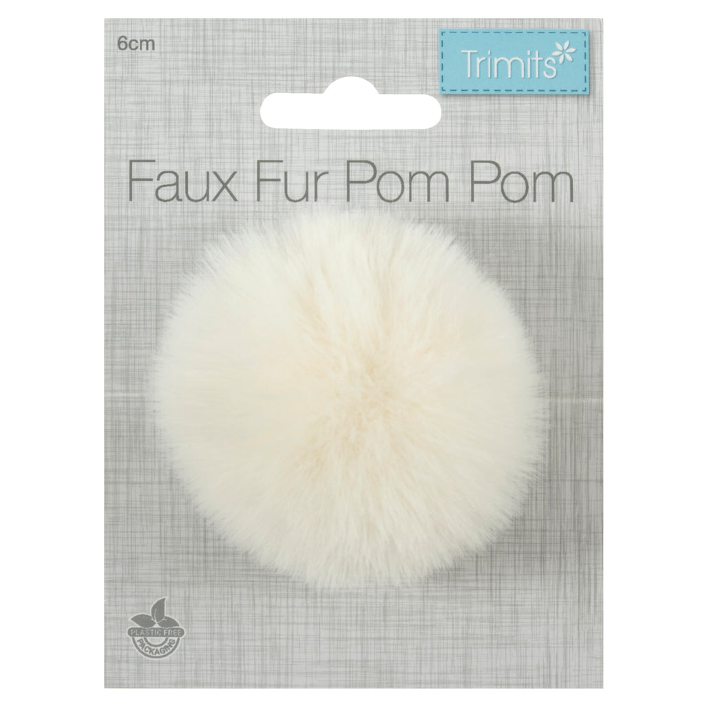Faux Fur Pom Pom - 6cm
