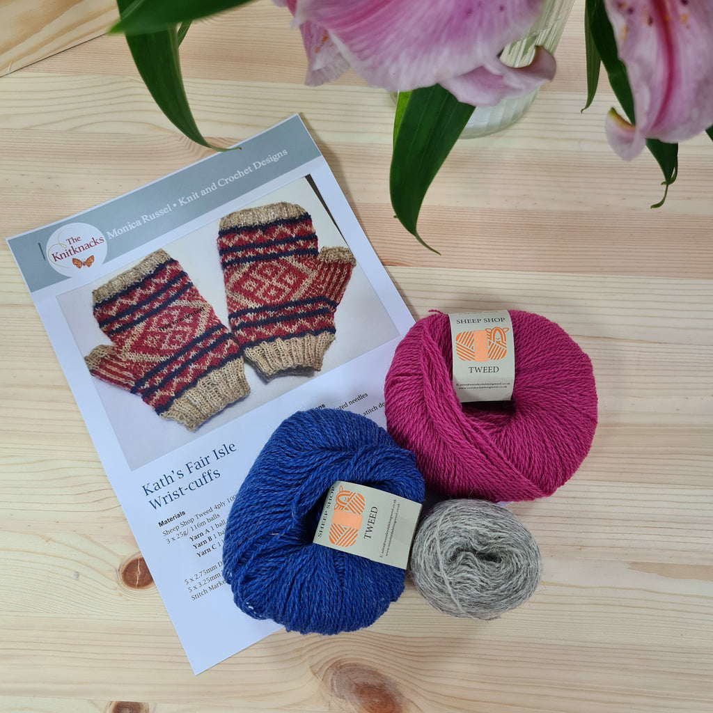 Kath’s Fair Isle Wrist-Cuffs - Knitting Kit