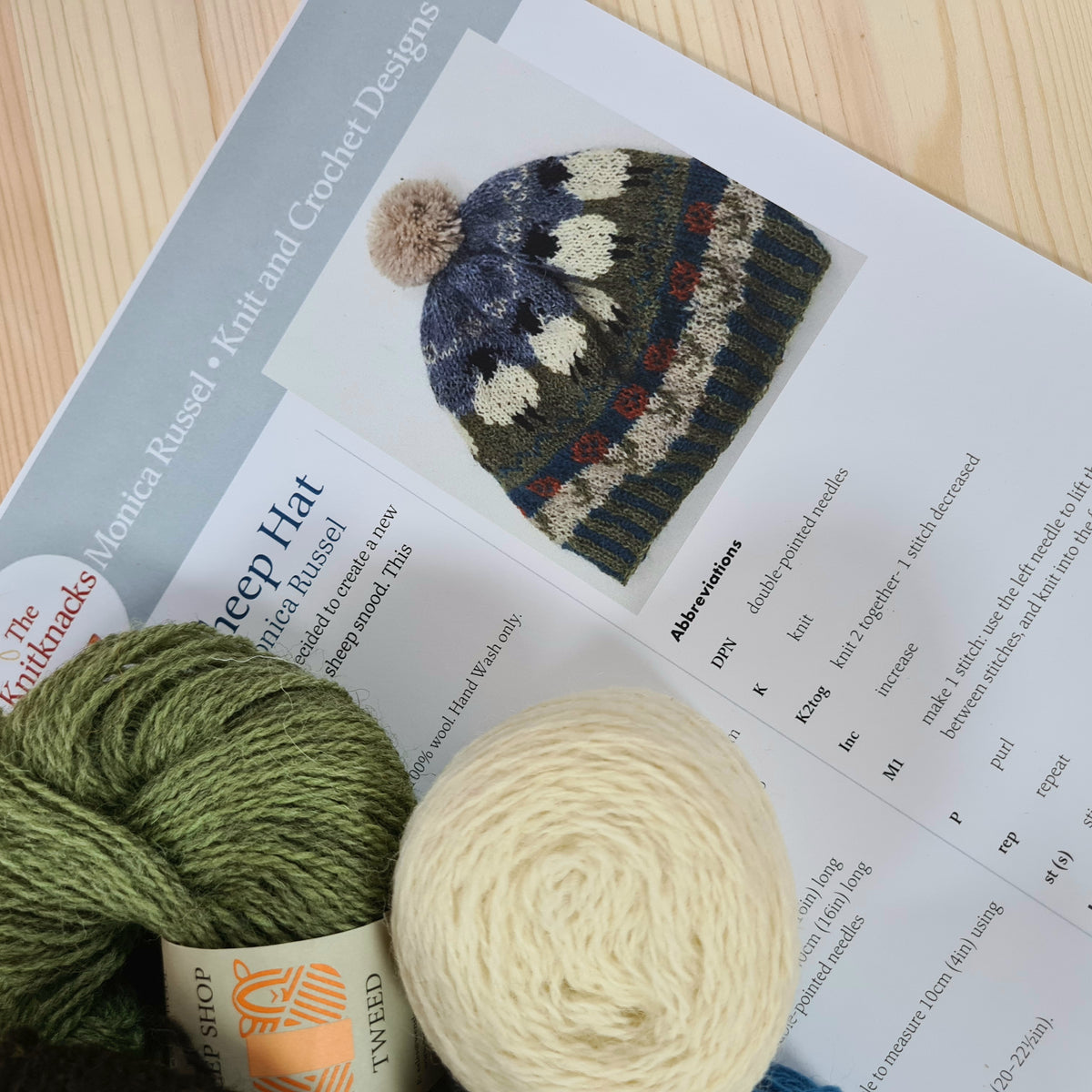 Spring Sheep Fair Isle Hat Knitting Kit Fully Woolly Yarns