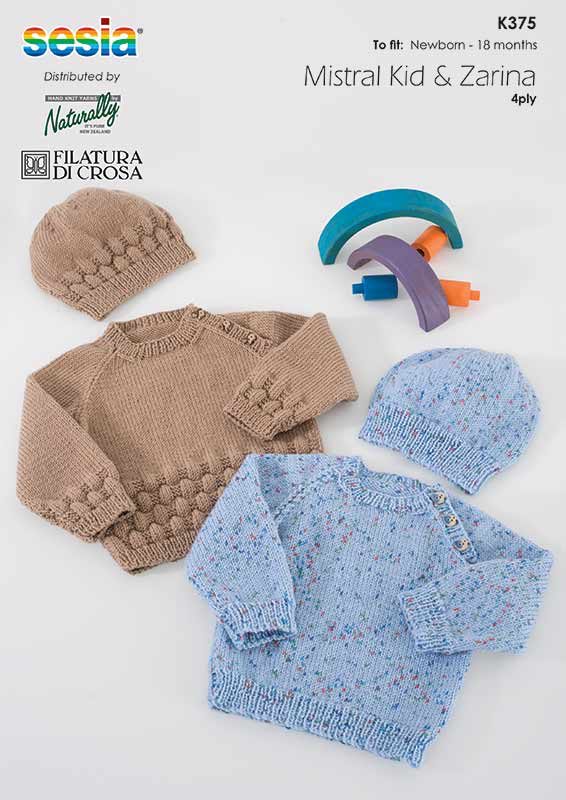 Naturally Yarns - Babies Sweater & Beanie (K375)