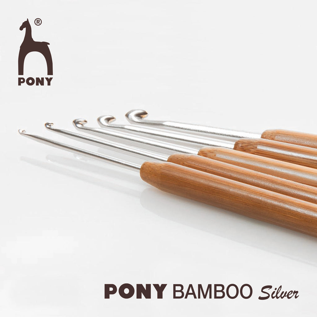 Pony Crochet Hook - Bamboo Silver