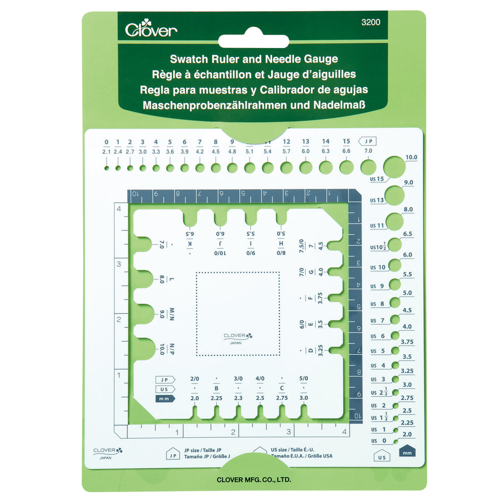 Clover Swatch Ruler and Needle Gauge (3200)