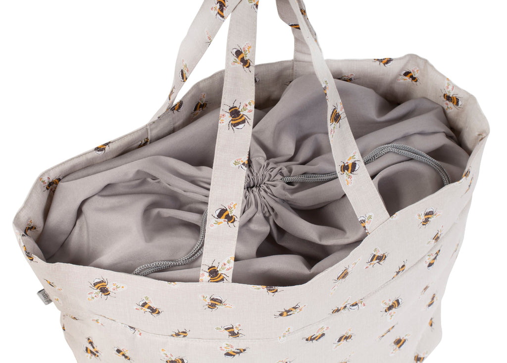 Drawstring Craft Bag: Busy Bees