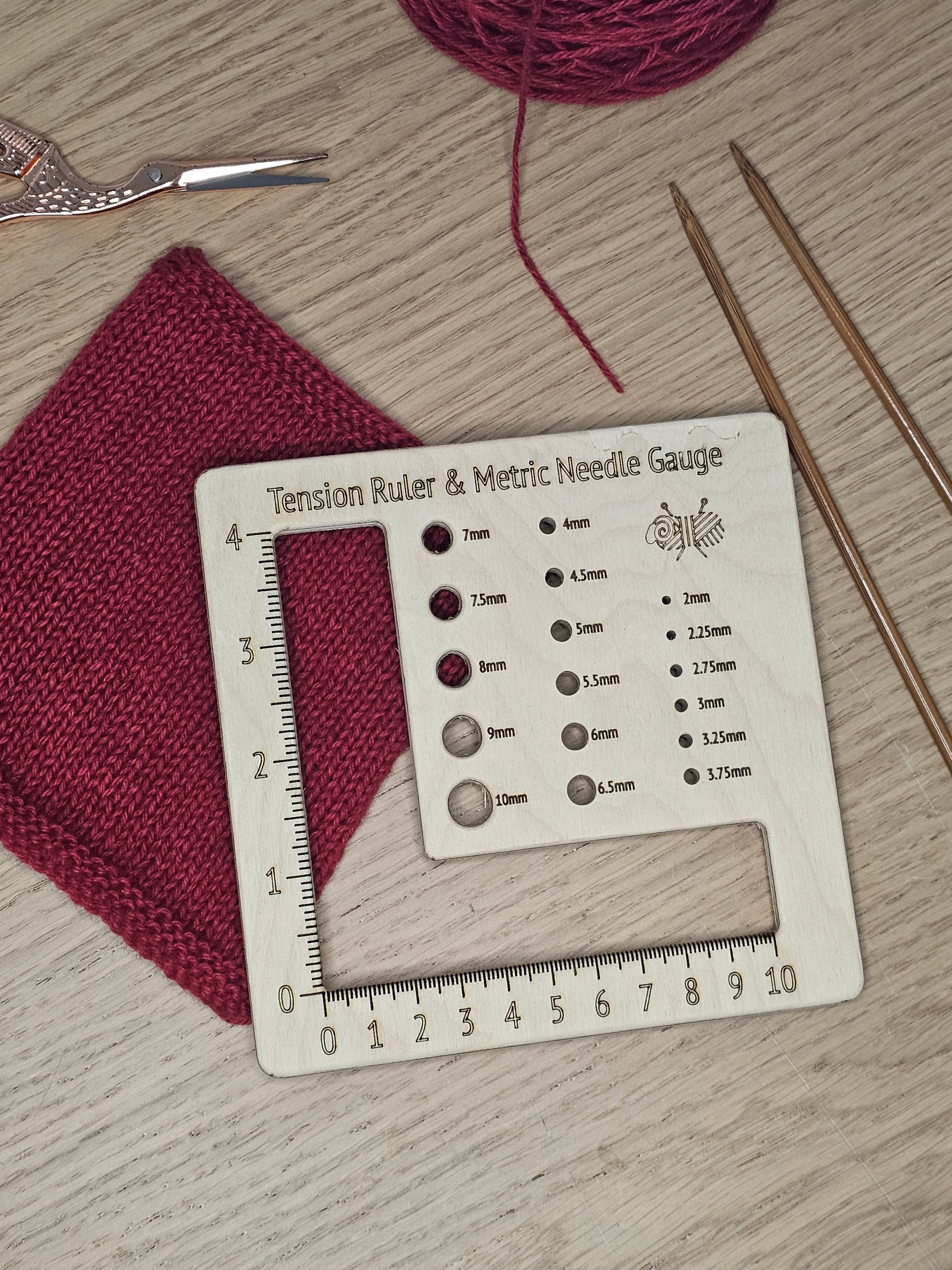 Yarn Counter Ruler Fully Woolly Swatch Ruler and Needle Gauge – Fully Woolly Yarns