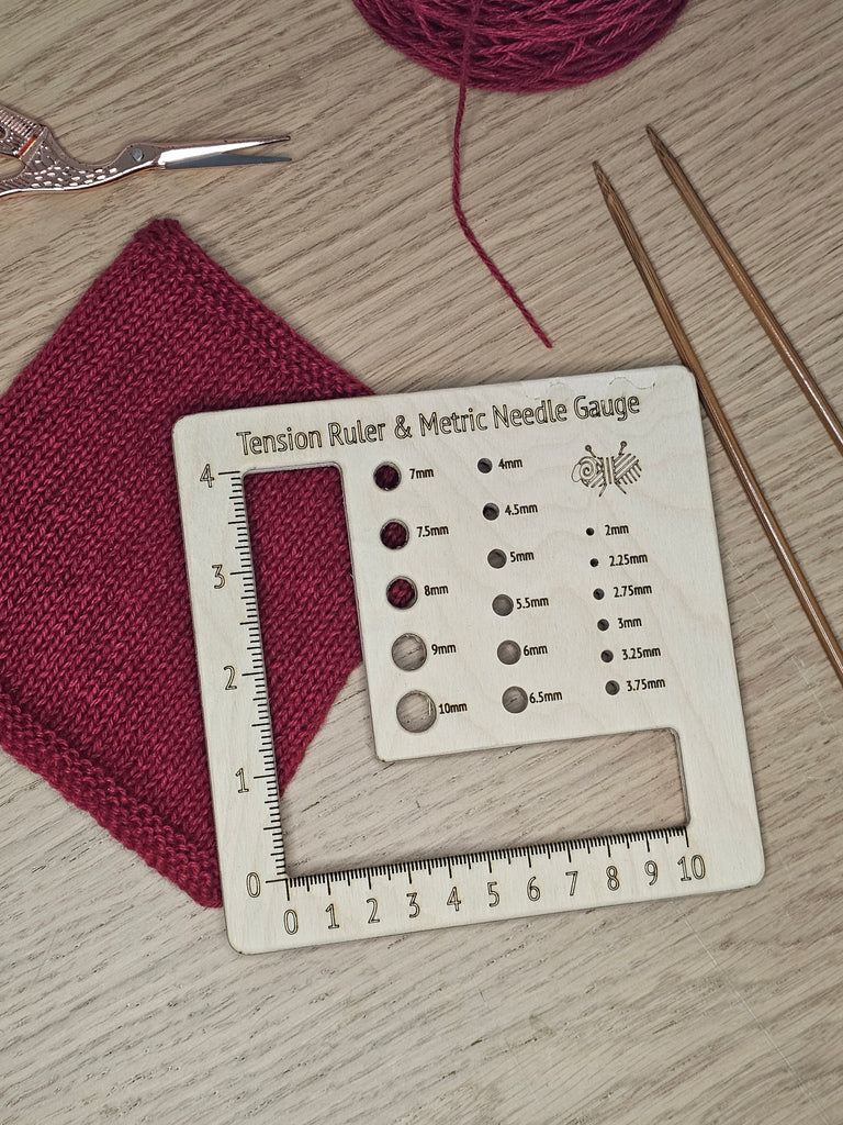 Fully Woolly Swatch Ruler and Needle Gauge