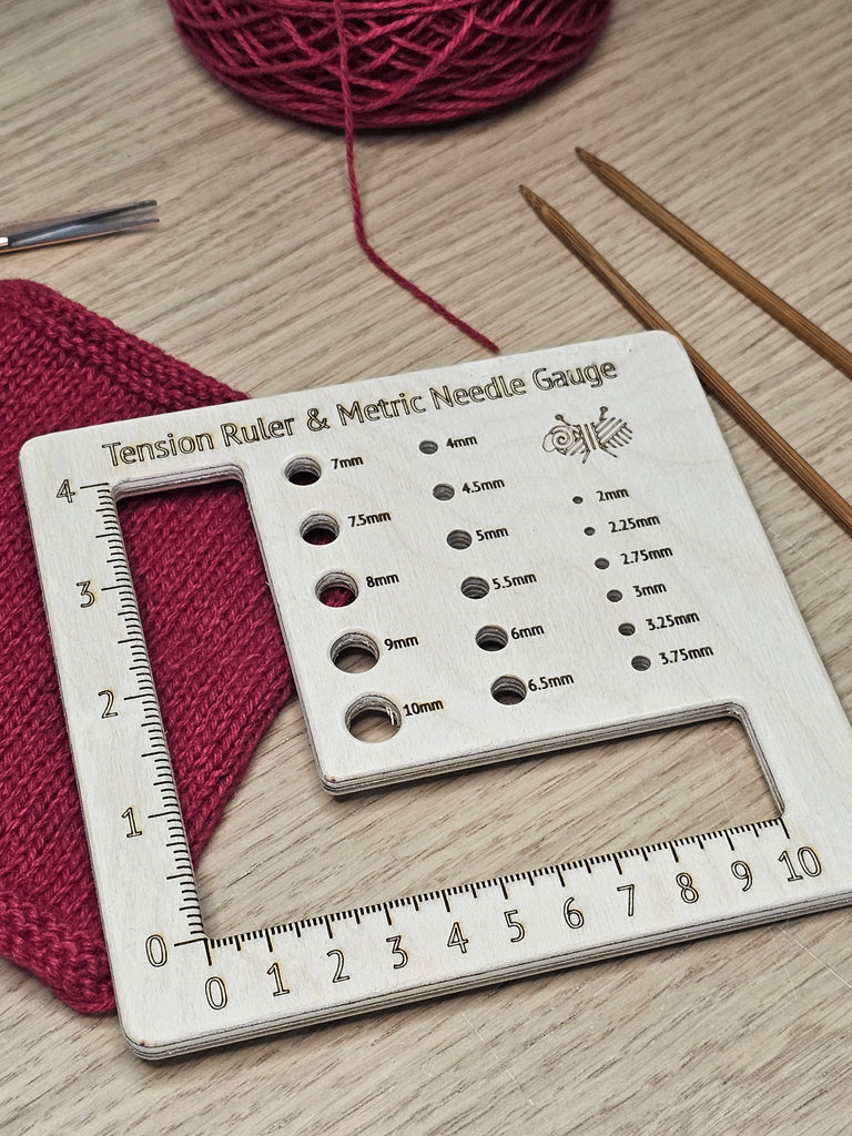 Fully Woolly Swatch Ruler and Needle Gauge