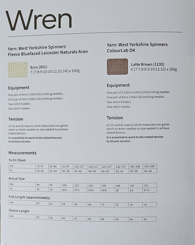 West Yorkshire Spinners - Wren Pattern