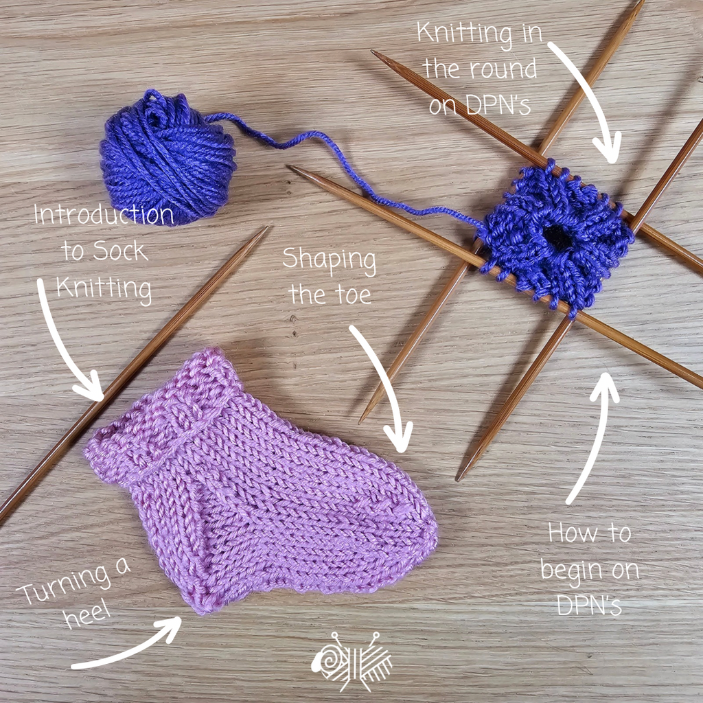 Learn to Knit Socks on DPN’s with Fiona Morris