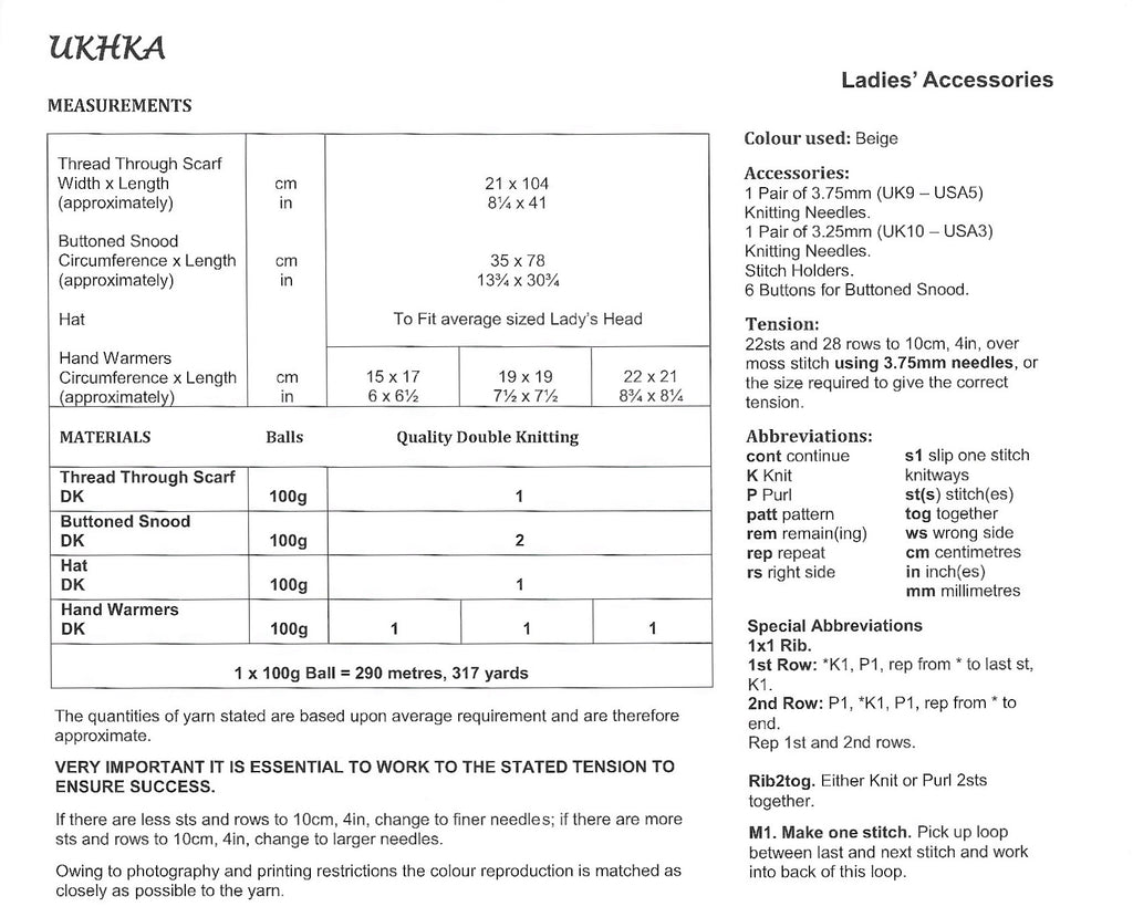 UK Hand Knitting Association - UKHKA 237