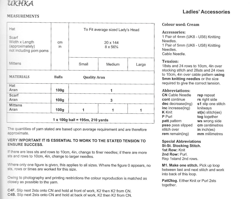 UK Hand Knitting Association - UKHKA 240