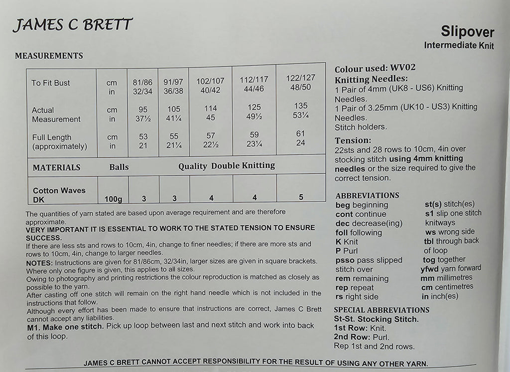 James C. Brett - Round Neck Slipover (JB967)