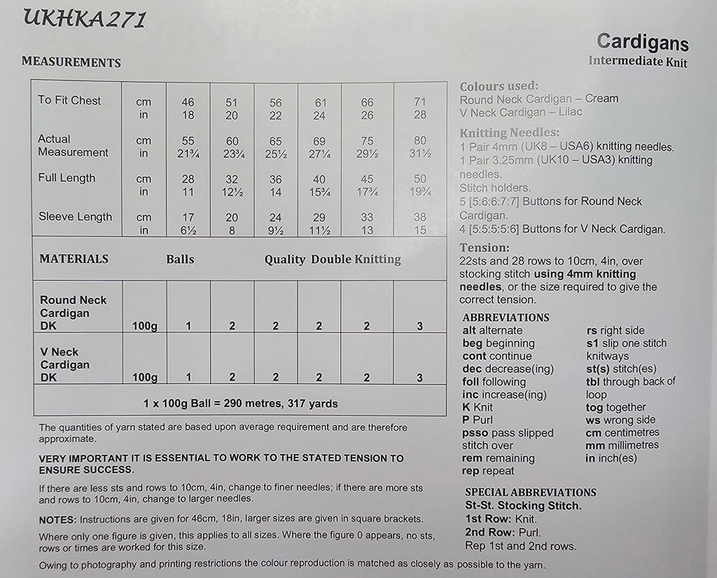 UK Hand Knitting Association - UKHKA 271
