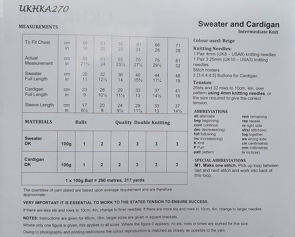 UK Hand Knitting Association - UKHKA 270