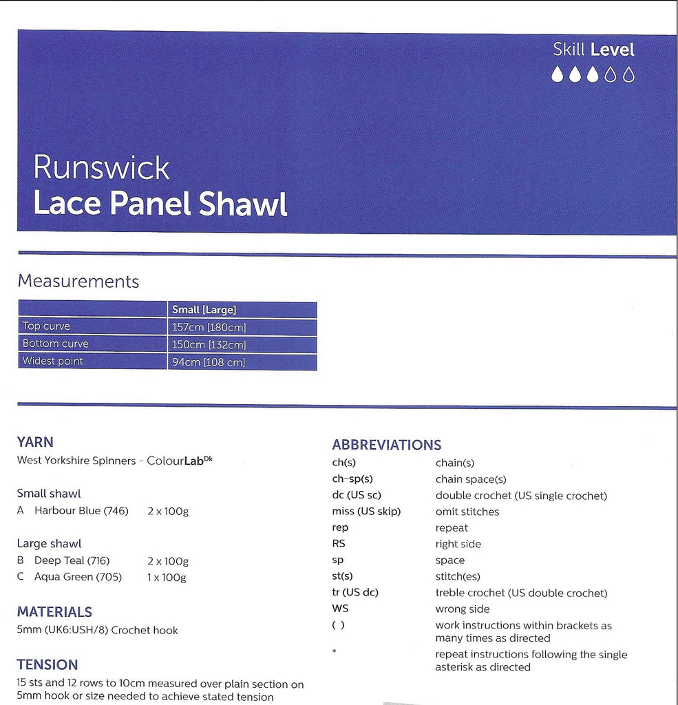 West Yorkshire Spinners - Runswick Shawl