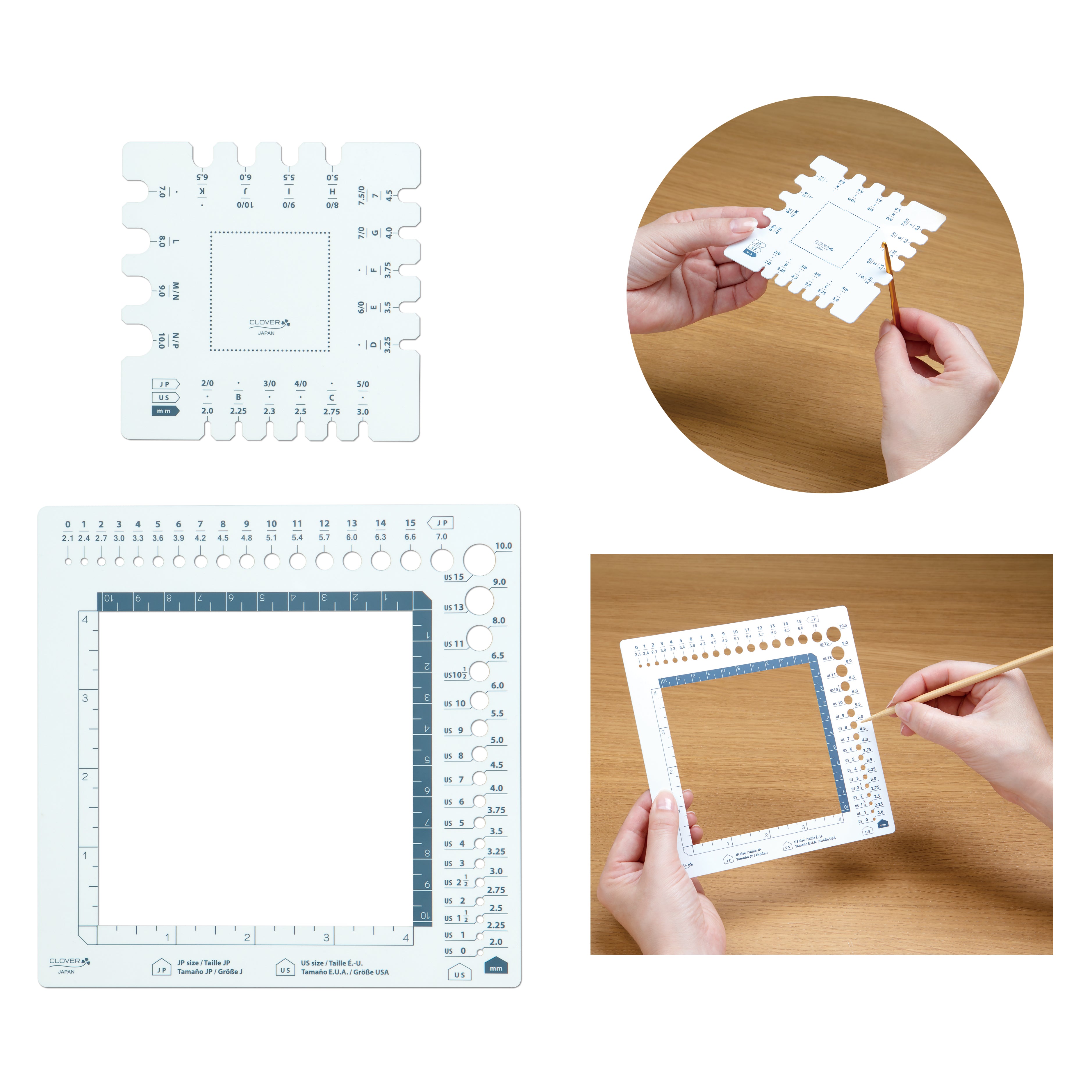 Yarn Counter Ruler Clover Swatch Ruler and Needle Gauge (3200) – Fully Woolly Yarns