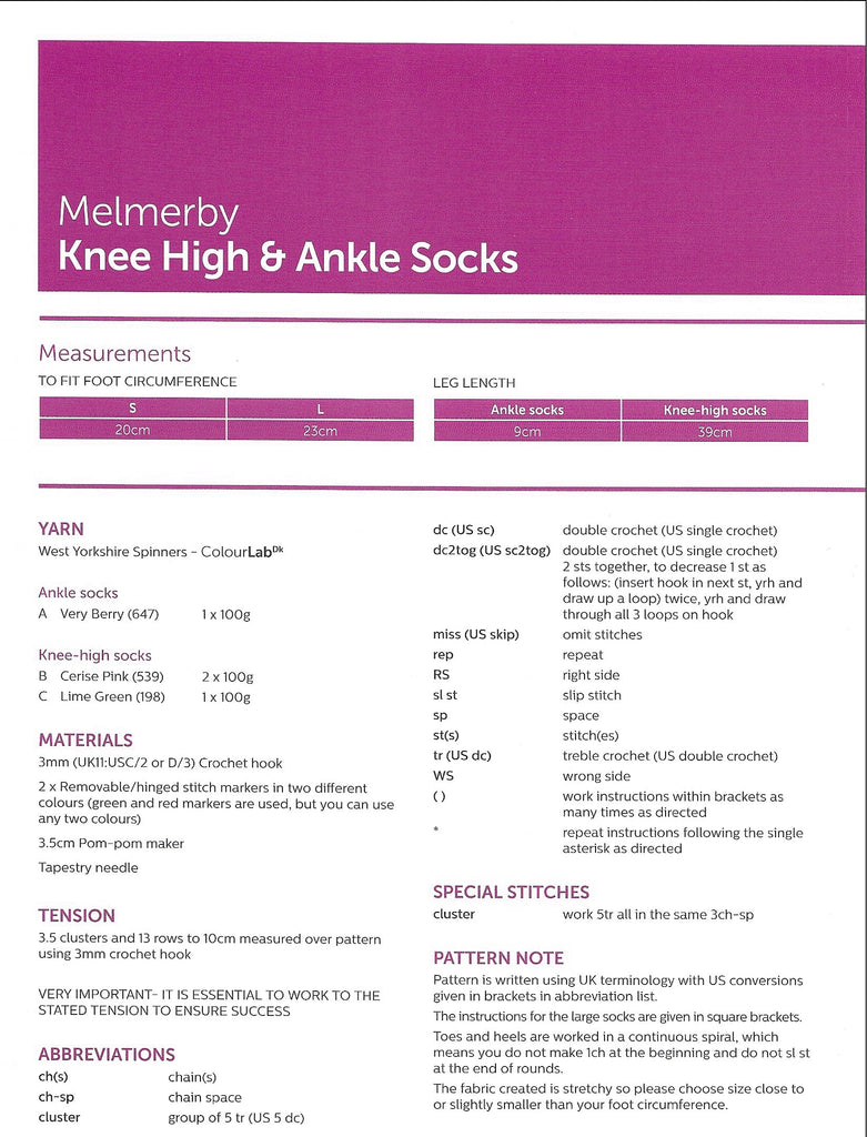 West Yorkshire Spinners - Melmerby Socks