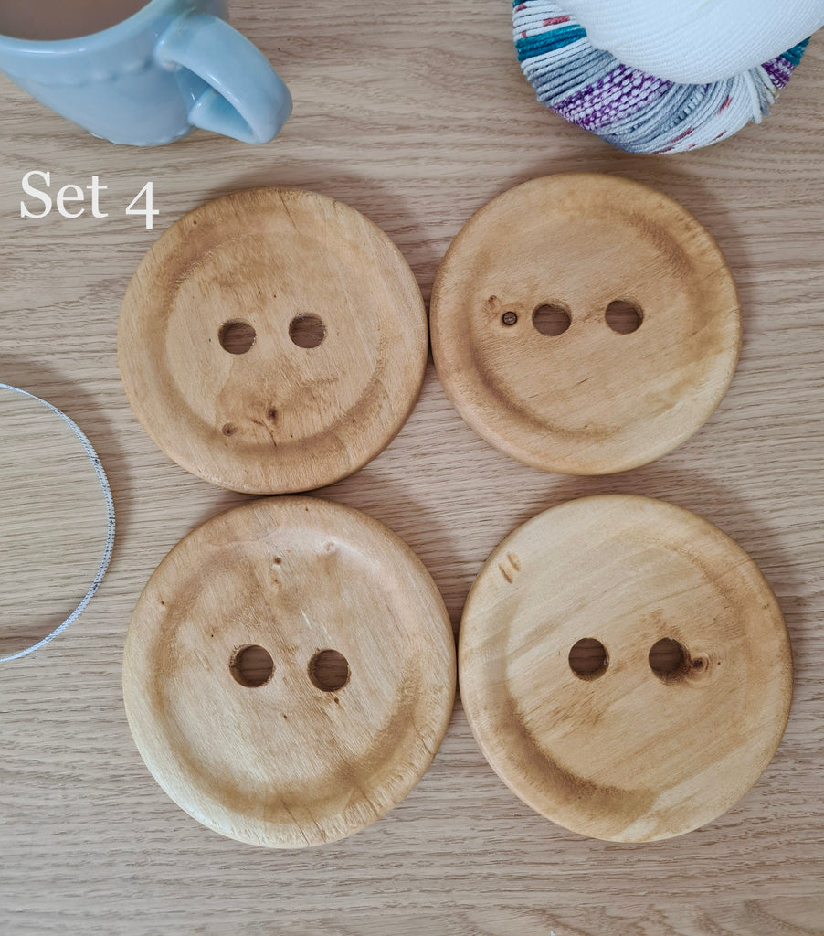 Set of Wooden Button Coasters