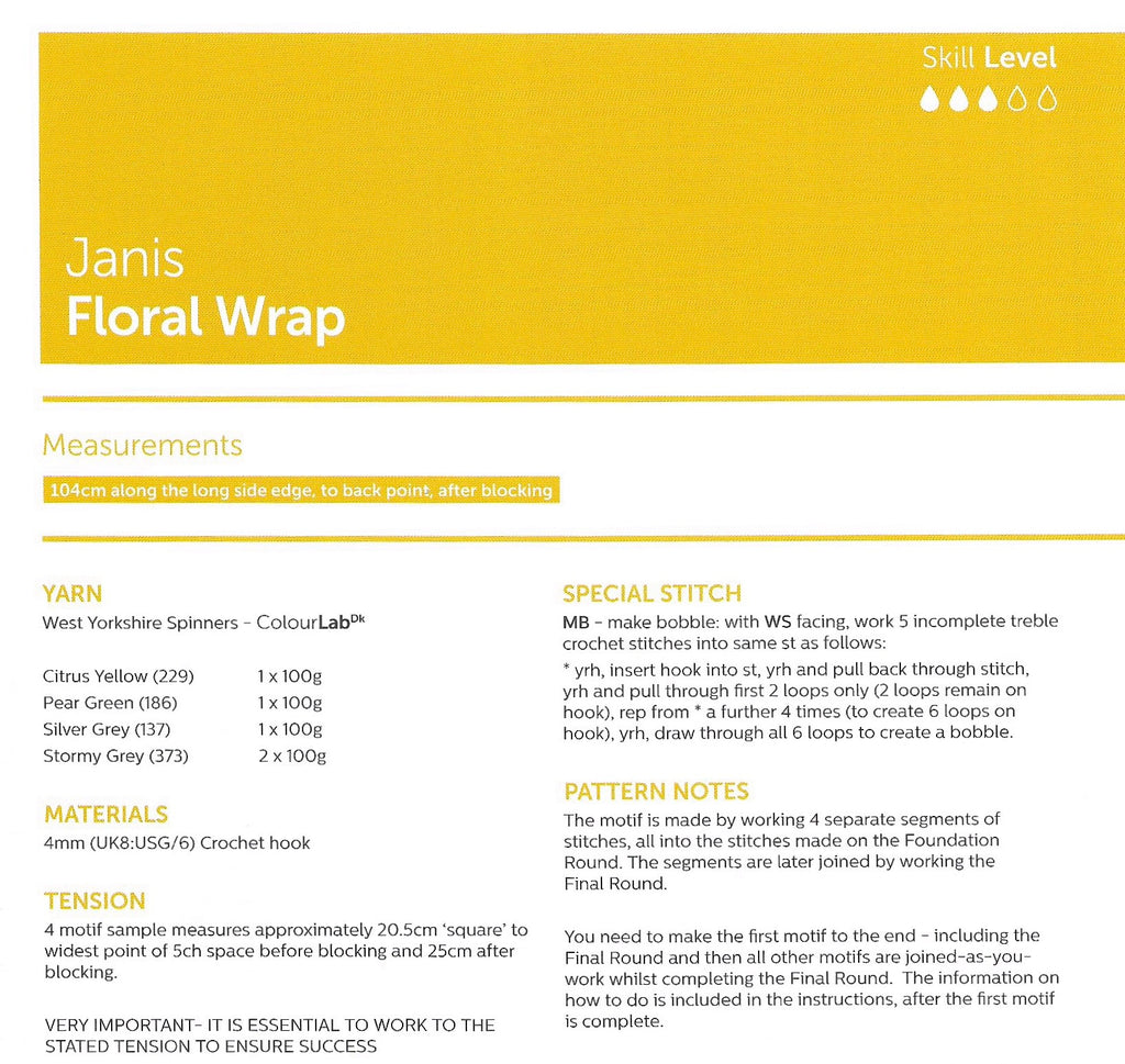 West Yorkshire Spinners - Janis Floral Wrap